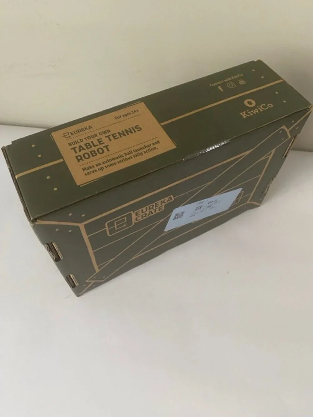 KiwiCo Table Tennis Robot Eureka Crate build kit. Recommended ages 14+